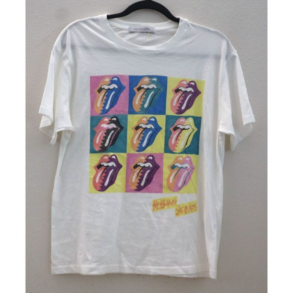 Daydreamer Women Sz XS White Rolling Stones 1989 Tour Screen Print T-Shirt*RARE*